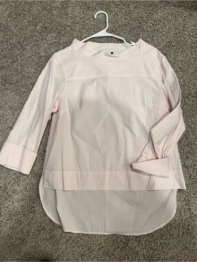 J. Crew Light Pink Striped Boatneck Blouse